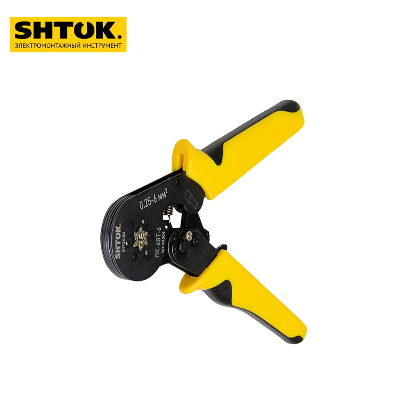 03504 Пресс-клещи SHTOK PK-6VT-6 для опрессовки втулочных наконечников 0.25-6 мм2