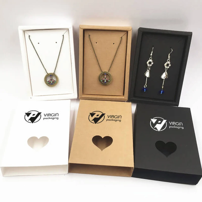 Cajas de joyería embalaje joyería caja de papel de calidad de anillo de collar cajas blancas con cinta|Envase y de joyería| AliExpress