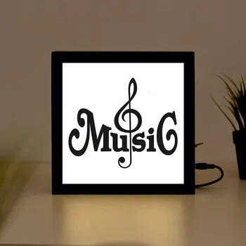 

Music is My Life Handcrafted Wooden Light Box Sign for Home, Restaurant, Coffee Shop Business Signage