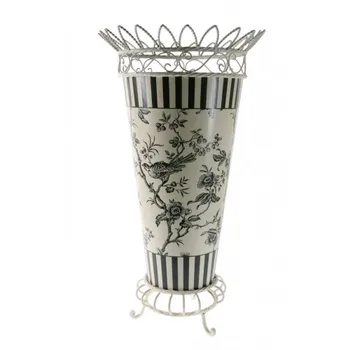 

Umbrella stand sheet with decoration birds black and white color. Measurements: 66x Ø 37 cm.