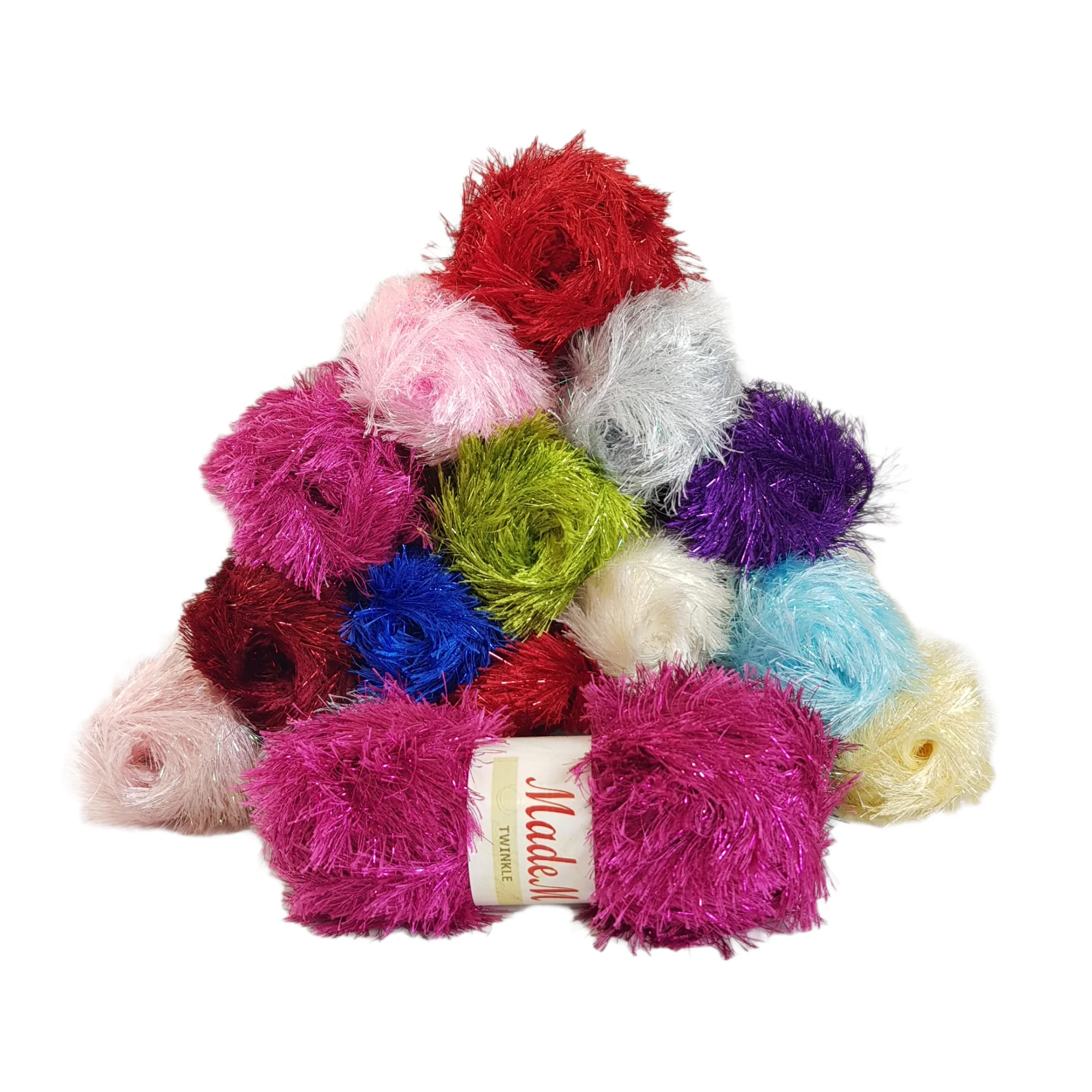Madem Twinkle Yarn 100Gr-85Mt % 80 Poliestere % 20 Lurex Ciglia Furry Fun Fur Chunky Fancy Scarf Garments Fluffy Hand Knitting