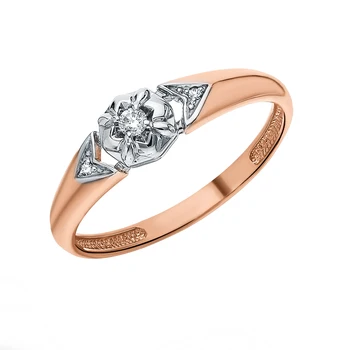 

Gold ring with diamonds sunlight sample 585