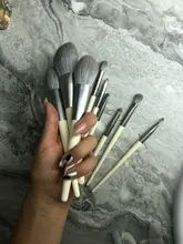 Zoreya marca pelo sintético suave sombra de ojos cepillo mango blanco mezcla rubor labio polvo resaltador maquillaje brochas Set 10 piezas