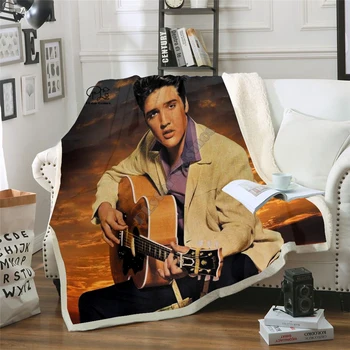 

Singer Elvis Patched Design Blanket Plush 3d Printed for Adults Sofa Sherpa Fleece Bedspread Wrap Throw Blanket Microfiber-7