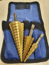 3pc Hss conjunto de broca de paso cono cortador agujero cónico métrico 4 - 12 / 20 / 32mm 1 / 4 titanium de metal recubierto de hex brocas de sierra