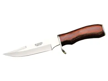 

Joker 38 tiger hunting knife with pressed red wooden fist and 14,5 cm blade.