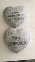 Grave-Marker Memorial-Stone Remembrance Heart-Shaped Paw-Print Dog Cat for Outdoor Indoor-Display