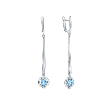 

Silver earrings with Topaz and cubic zirconia sunlight sample 925