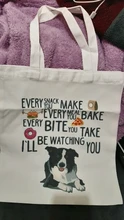 I Love my Border-bolso de hombro para mujer, de lona, elegante, Collie Dog, Harajuku, informal, para ir de compras