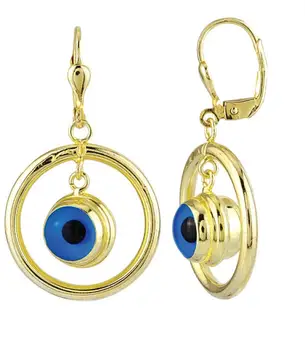 

Blue Beaded Hoop Earrings 01-220-EGZ039