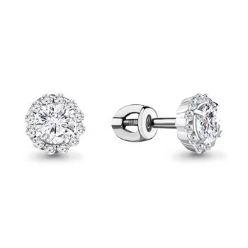 

Aquamarine studs with cubic zirconia, 925 sterling silver