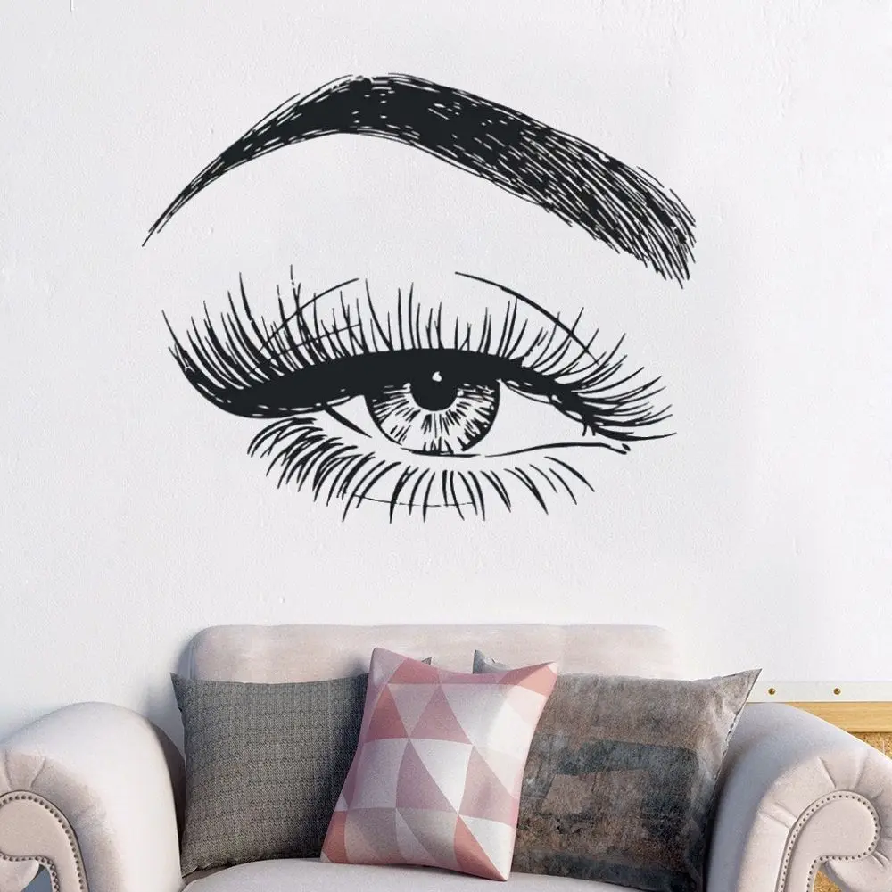 

Silhouette Curve Eyebrow Wall Sticker Vinyl Art For Beauty Salon Mural Decoration A001634