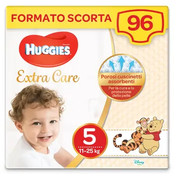 

Huggies diapers Extra Care, size 5 (11-25Kg), 96 pack diapers nappy changing