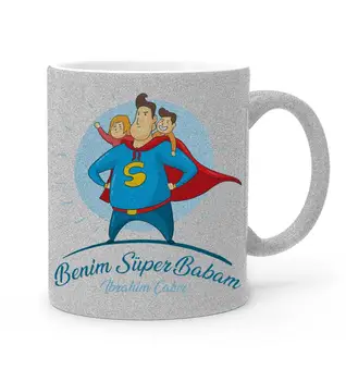 

Personalized Fathers Day Themed Silver Lurex Mug Cup 13-441