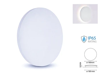 

V-TAC LD7526N LED wall sconce lamp White Round 9W 4000K Sun effect IP65 casing SKU-7527