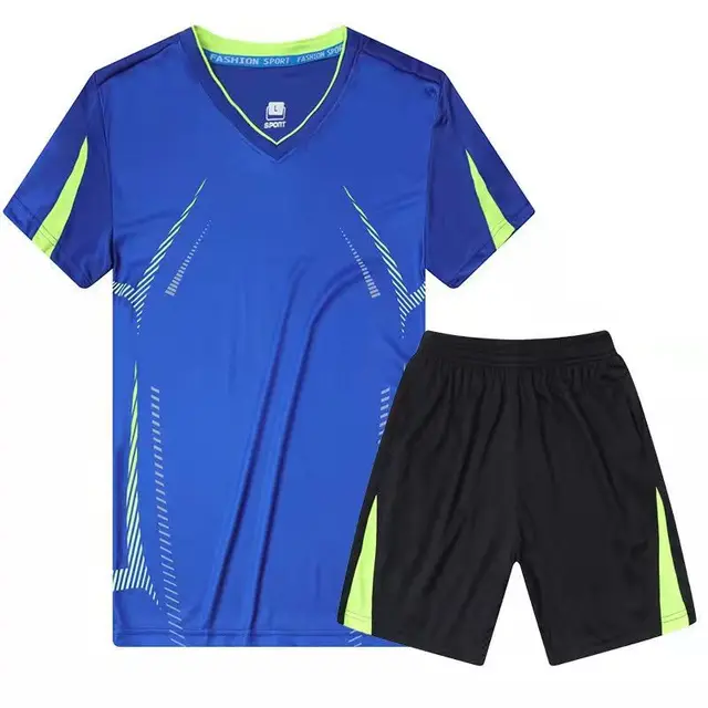 men's set  sportswear kit short sleeve sports sport shirt men running 2pcs suit for soccer gym fitness men t-shirts+shorts sets Purple