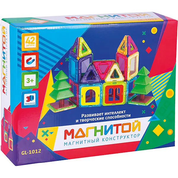 Магнитный конструктор "Магнитой", Дом с ёлочками, 42 детали
