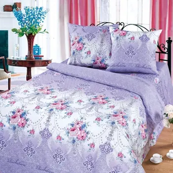 

Bed linen fabric coarse calico lilac mood