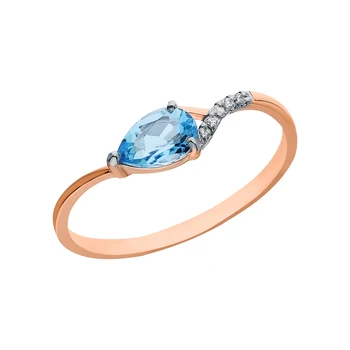 

Gold ring with Topaz and cubic zirconia sunlight sample 585 test