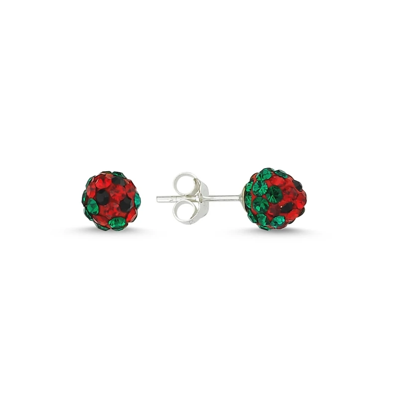 Серебряные 925 пробы Серьги из циркона клубники