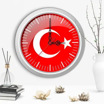 

Decorative Turkish Flag Design Wooden Wall Clock