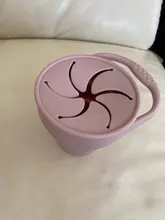 Taza de tentempié de silicona para bebé, contenedor de comida portátil, recipiente para aperitivos, sin BPA, tapa suave de silicona, nuevos colores
