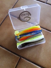 QXO-señuelo suave de pesca, gusano con caja de silicona, Swimbait, Streamer, señuelo cuchara para pescar, conjuntos de tambaleador de 7cm y 10cm