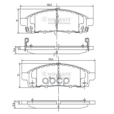 Колодки Тормозные Mitsubishi Pajero Sport/Montero Sport 08/L200 05 Передние Nipparts J3605050 Nipparts арт. J3605050