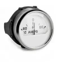 Амперметр-/+60 А, белый циферблат, нержавеющий ободок, д. 52 мм 62011F