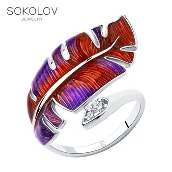 

SOKOLOV ring of silver with enamel and fianitami fashion jewelry 925 women's/men's, male/female, women's male