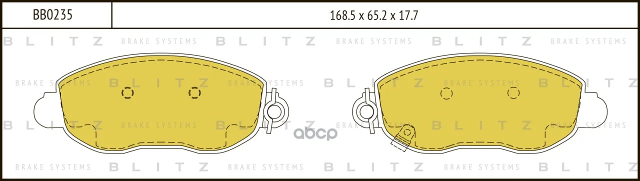 Колодки Тормозные Дисковые Blitz арт. BB0235