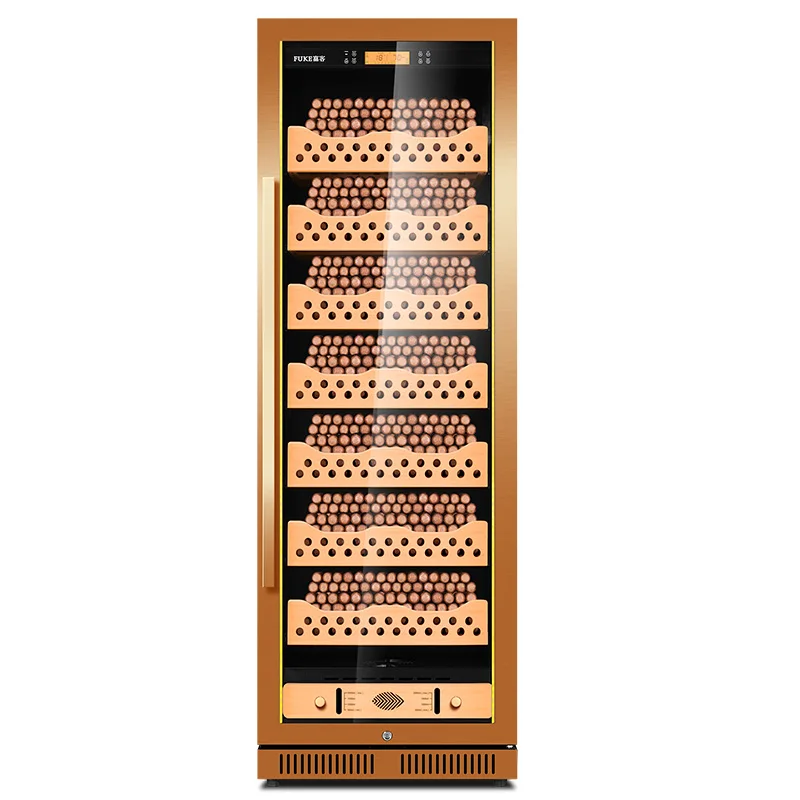 Stainless Steel Electric Cigar Humidor Spanish Cedar Wood Shelves Cigar