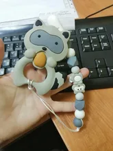 Joepada collar dentición bebé precioso Koala búho caballo del bebé mordedor Molar juguete para regalo mapache perlas de silicona de grado de alimentos