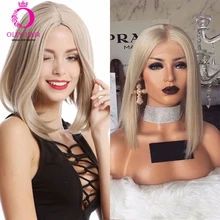 Оли блонд боб парики термостойкие высокая температура не запутывать не линять короткие синтетические парики для черных женщин