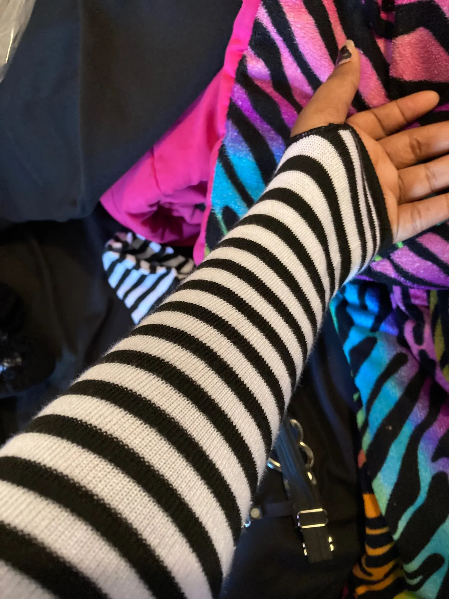 Knitted Long Fingerless Mittens Soft girl Egirl photo review