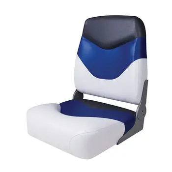 

Folding Chair soft premium high back boat seat, white/blue 75128wbc