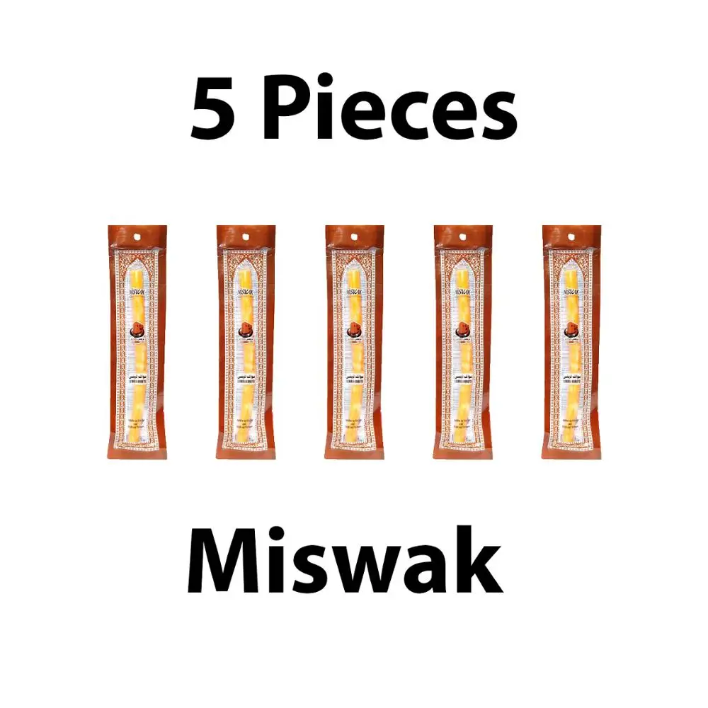 Set Di 5 Pezzi Miswak Sewak Chew Stick Fresh Natural Tootbrush Misvak Arak Siwak Miswaak Vegan Teeth Cleaner Travel Soft Peelu