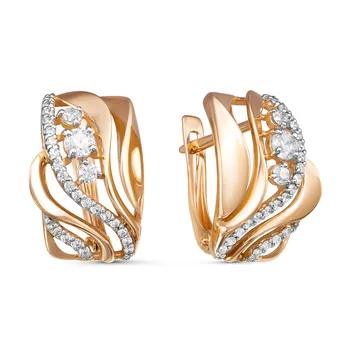 

10-08666 mink gold 585 sterling silver earrings