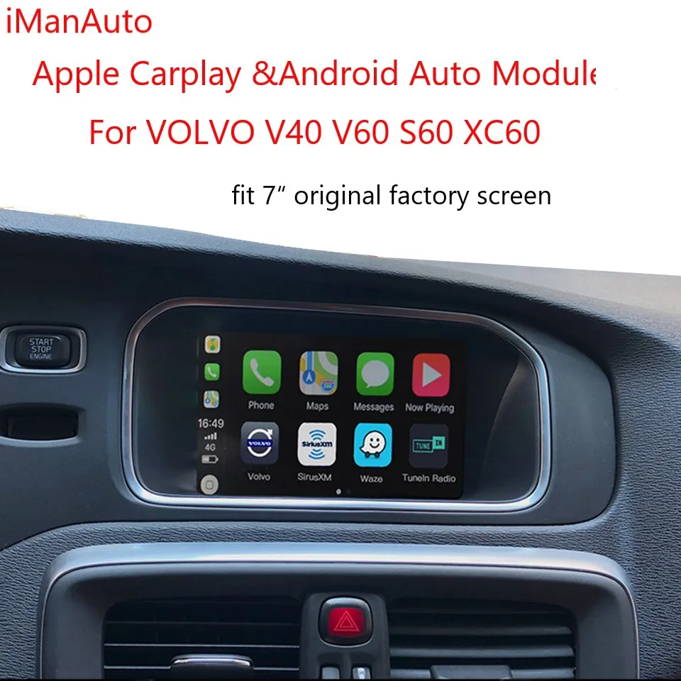 Wireless Apple Carplay Androidauto Decoder Box For Volvo S60 Xc60 V40 V60 Module Mirror Link