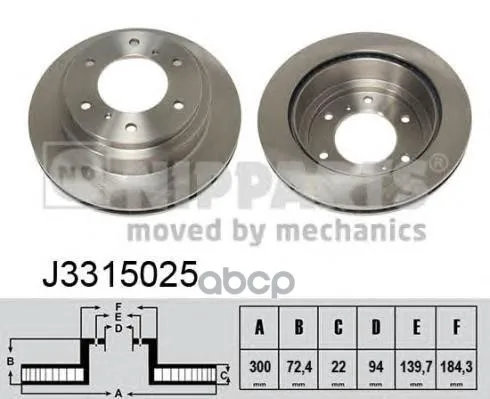Диск Тормозной Задний Nipparts арт. J3315025