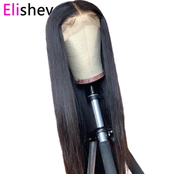 Straight Wig Transparent Lace Front Human Hair Wigs 13x4 Brazilian 150Density Remy Long Natural PrePlucked Glueless Bleach Knots 6