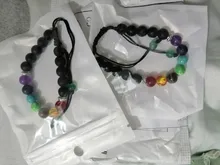 Pulsera clásica de 8mm con cuentas de piedra de Lava para hombre y mujer, cadena de 7 colores, cuerda tejida, Yoga, amistad, joyería ajustable