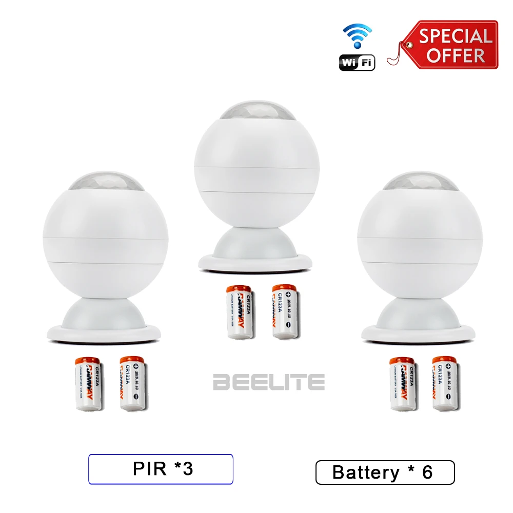 Beelite WiFi Human Movement Sensor Motion PIR Sensor Wireless Body Movement Detection Home Anti-Thief Security Tuya APP emergency alarm for elderly Alarms & Sensors