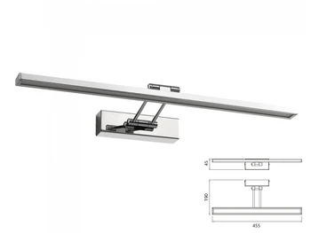 

V-TAC LD3984 Led modern wall lamp wall lights 8W Chrome length 455mm 3000K with arm for bathroom mirror and plaid SK