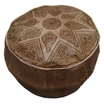 

East Ethnic Footrest Ottoman Moroccan Morocco Genuine Leather 1001201215