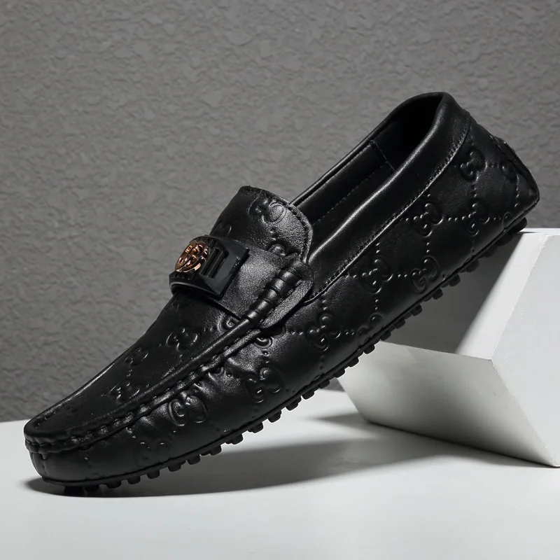 

Comfort Peas Soft Shoes Men Flats Loafers Design Superstar Men's Boat Shoes Casual Moccasin Boat Driving Shoes Size 38-44