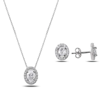 

Kutaydan Zircon Cubic Zirconia 925 Sterling Silver Set Made in Turkey