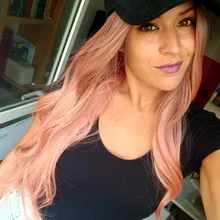 Pink Cosplay Wigs Dark-Root Wavy Colorful-Fiber Black White High-Temperature Synthetic-Long