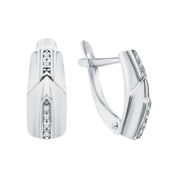 

Silver earrings with cubic zirconia sunlight sample 925