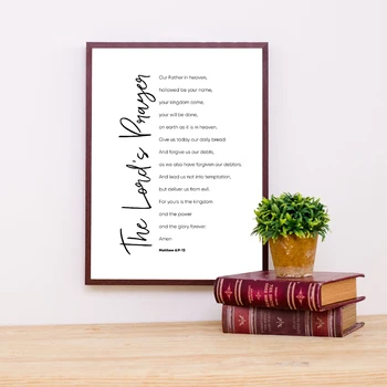 

The Lord's Prayer Print Our Father Christian Prayer Poster Pater Noster Bible Verse Wall Art Canvas Painting Home Decor